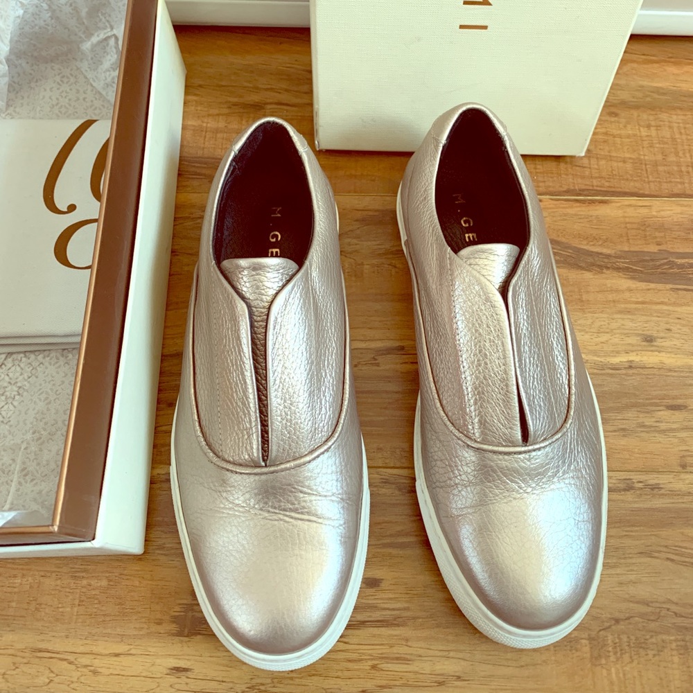 M. Gemi The Stile metallic leather slip-on sneaker